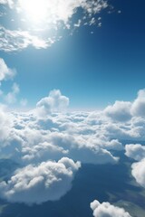 Naklejka na ściany i meble blue sky with clouds made by midjeorney