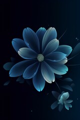 abstract blue flower made by midjeorney