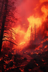 Huge Forest Fire - Environmental Disaster