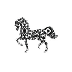 Animal Horse mandala colouring page
