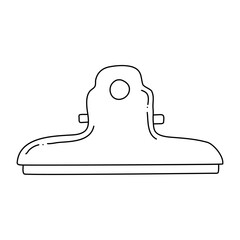 Hand drawn paper binder clip icon. Doodle paper binder clip icon in vector. Isolated illustration of doodle paper binder clip in vector.
