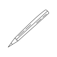 Vector illustration of a pencil in doodle style.