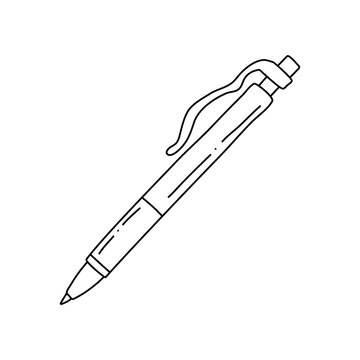 Vector illustration of a ballpoint pen in doodle style.