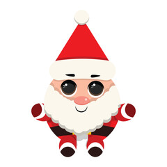 Santa Claus with a raised right hand. Cartoon character