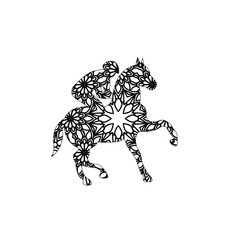 Animal Horse mandala colouring page