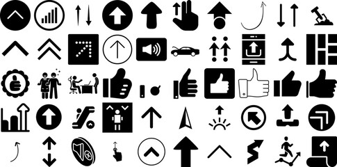 Massive Collection Of Up Icons Bundle Linear Cartoon Clip Art Yes, Finance, Symbol, Icon Pictogram For Computer And Mobile