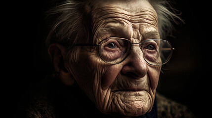 Obraz na płótnie Canvas sad old person fighting dementia