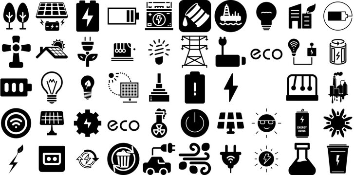 Massive Collection Of Energy Icons Collection Flat Infographic Symbol Pointer, Roof, Investment, Infographic Doodle Vector Illustration