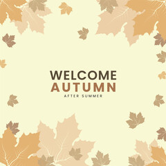 Illustration design for autumn shopping event, Banner, Frame, Square