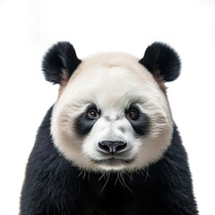 Naklejka premium portrait of panda look angry isolated on white