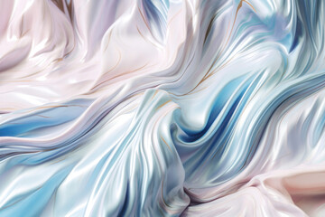 White and blue gossamer fabric. AI generated