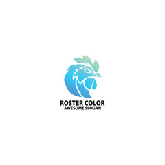 rooster head logo design gradient color