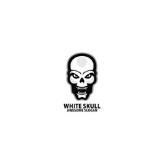 scary skull logo design mascot