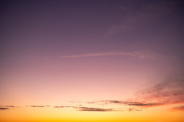 beautiful , luxury soft gradient orange gold clouds and sunlight on the blue sky perfect for the background, take in everning,Twilight