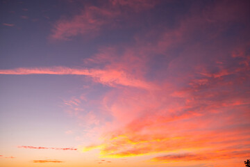 beautiful , luxury soft gradient orange gold clouds and sunlight on the blue sky perfect for the background, take in everning,Twilight