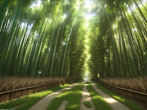 bamboo forest with Generative AI.