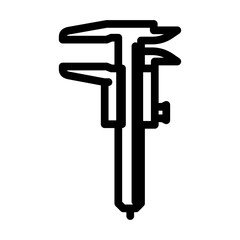caliper tool work line icon vector. caliper tool work sign. isolated contour symbol black illustration
