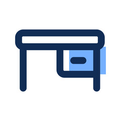 desk filled line icon