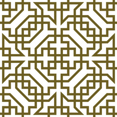 Fototapeta na wymiar Seamless arabic geometric ornament in brown color.
