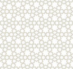 Seamless arabic geometric ornament in brown color.