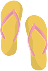 flip flops isolated on white background . Slippers vector illustration. Summer elements.