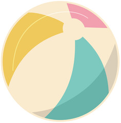 Illustration of a beach ball element. Summer elements.