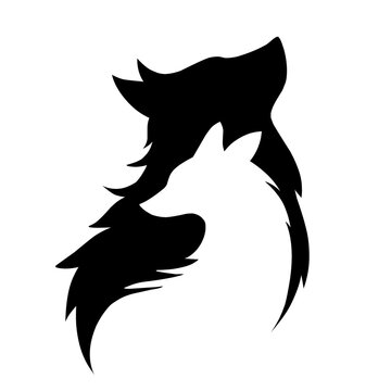 silhouette of a wolf tribal