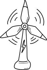 hand drawn windmill