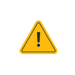 triangular icon in yellow on a white background with an exclamation mark, an important warning or alert