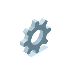 isometric gear icon in color on a white background, part of a mechanism or working part