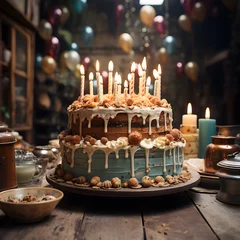 Photo sur Plexiglas Feu birthday cake 