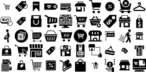 Huge Collection Of Retail Icons Bundle Hand-Drawn Linear Drawing Signs Outline, Retail, Order, Icon Symbol Isolated On Transparent Background - obrazy, fototapety, plakaty