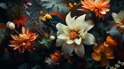 Fototapeta na wymiar Colorful Forest Wildflowers