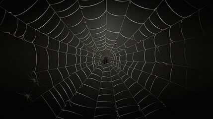 spider web with sticky tangled lines, forming a spooky and eerie frame perfect for Halloween