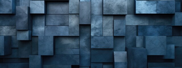 concrete wall in blue and black background Generative Ai