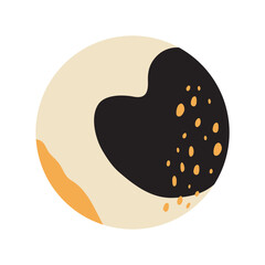 Abstract round doodle highlight Cover backgrounds. Various shapes, lines, spots, dots, doodle objects. Circle icons for social media stories and bloggers