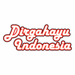 Dirgahayu indonesia editable text effect background white