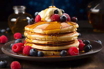 pancakes with berries