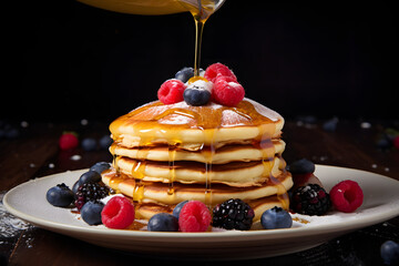 pancakes with berries