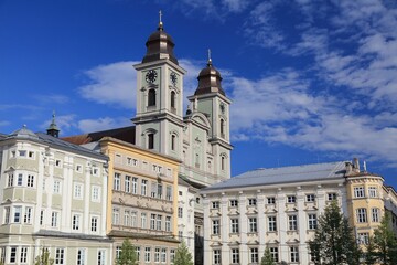 Fototapeta na wymiar Linz city, Austria. Old town architecture skyline.