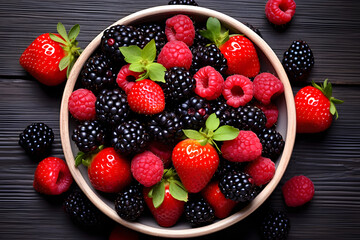 strawberries and blueberries