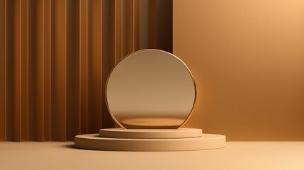 3D realistic white cylinder pedestal podium background with layer circles backdrop