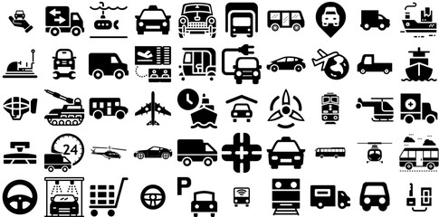 Huge Collection Of Transportation Icons Bundle Linear Modern Web Icon Global, Bus, Set, Funicular Signs For Apps And Websites - obrazy, fototapety, plakaty