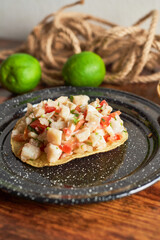 Traditional mexican and peruvian fish ceviche