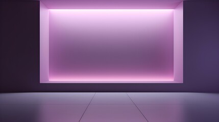 Empty geometrical Room in Mauve Colors with beautiful Lighting. Futuristic Background for Product Presentation.