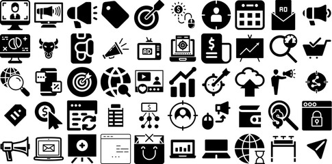 Big Set Of Marketing Icons Bundle Hand-Drawn Linear Drawing Symbols Finance, Automation, Three-Dimensional, Infographic Symbols Isolated On Transparent Background - obrazy, fototapety, plakaty