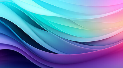 Fototapeta premium Mint Lilac wave stripes. Bright Colorful background. Generative Ai