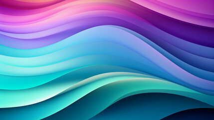 Fototapeta premium Mint Lilac wave stripes. Bright Colorful background. Generative Ai