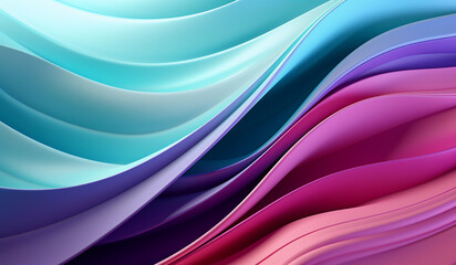 Fototapeta premium Mint Lilac wave stripes. Bright Colorful background. Generative Ai