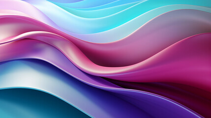 Fototapeta premium Mint Lilac wave stripes. Bright Colorful background. Generative Ai